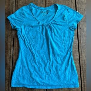 🩵 Hanes V-Neck T-Shirt | 100% Cotton | Aqua | Tagless | Size Small